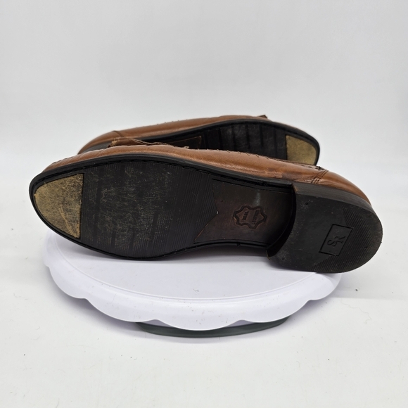 San Remo Shoe Men's 8.5M Brown Leather Moc Toe Tassel Loafers - Picture 9 of 10